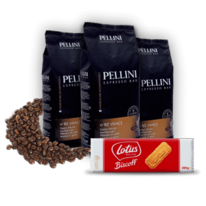 Zestaw trzech kaw z ciastkami: PELLINI 1KG No82 VIVACE ESPRESSO